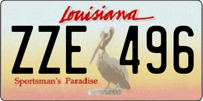 LA license plate ZZE496