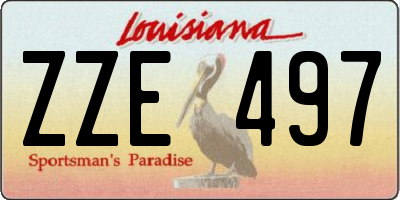 LA license plate ZZE497