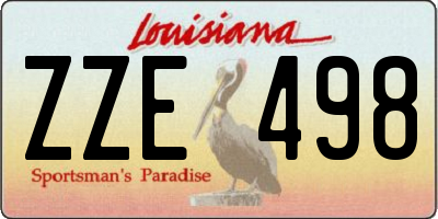 LA license plate ZZE498