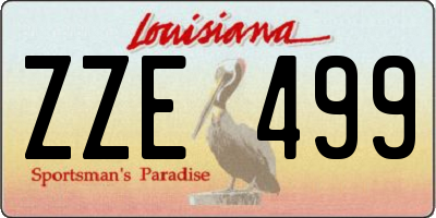 LA license plate ZZE499