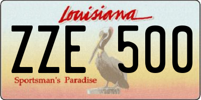 LA license plate ZZE500