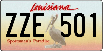 LA license plate ZZE501