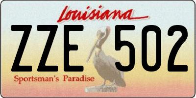 LA license plate ZZE502