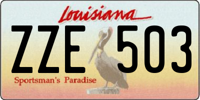 LA license plate ZZE503