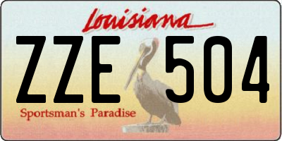 LA license plate ZZE504