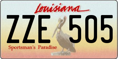 LA license plate ZZE505