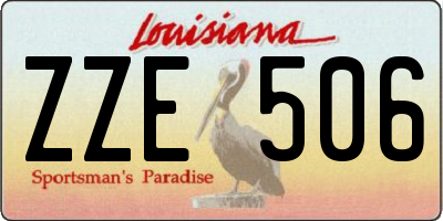 LA license plate ZZE506