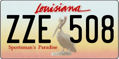 LA license plate ZZE508