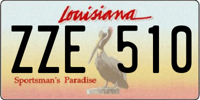 LA license plate ZZE510