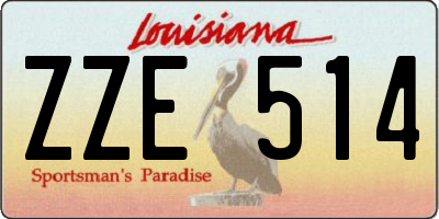 LA license plate ZZE514