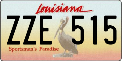 LA license plate ZZE515