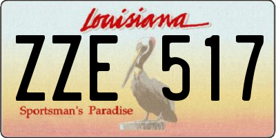 LA license plate ZZE517