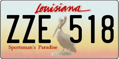 LA license plate ZZE518