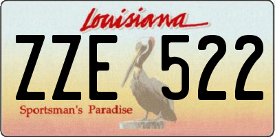 LA license plate ZZE522