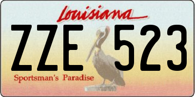 LA license plate ZZE523