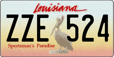 LA license plate ZZE524