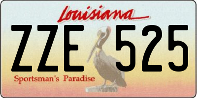 LA license plate ZZE525