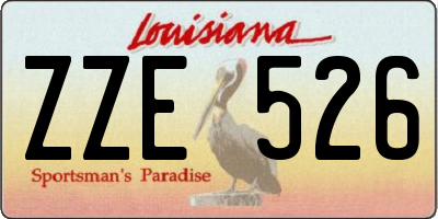 LA license plate ZZE526