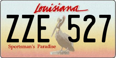 LA license plate ZZE527