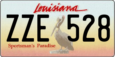 LA license plate ZZE528