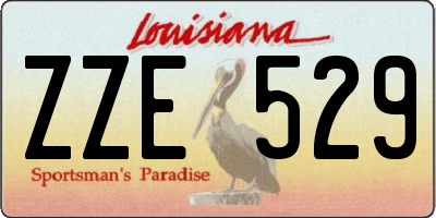 LA license plate ZZE529