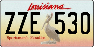 LA license plate ZZE530