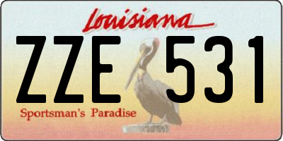 LA license plate ZZE531