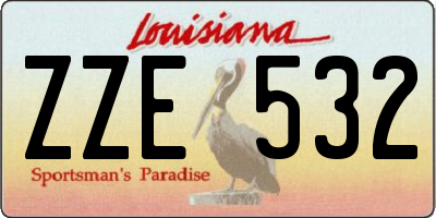 LA license plate ZZE532