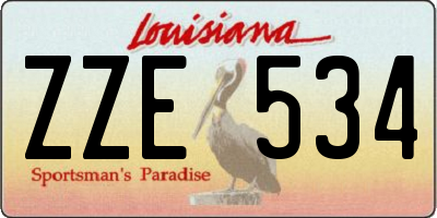 LA license plate ZZE534