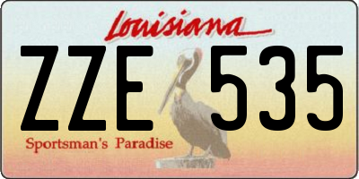 LA license plate ZZE535