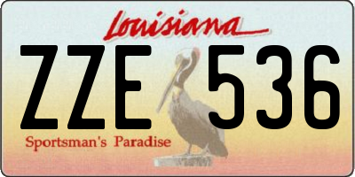 LA license plate ZZE536