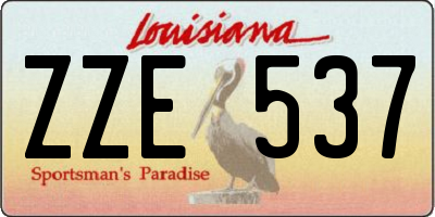 LA license plate ZZE537