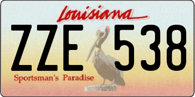 LA license plate ZZE538