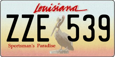 LA license plate ZZE539