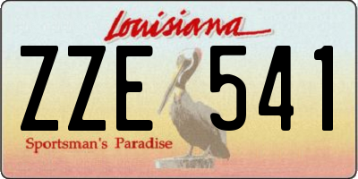 LA license plate ZZE541