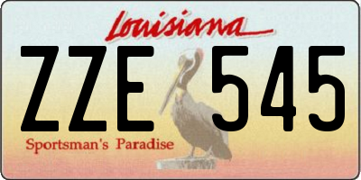 LA license plate ZZE545