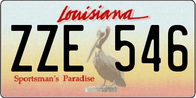 LA license plate ZZE546