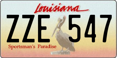 LA license plate ZZE547