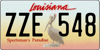 LA license plate ZZE548