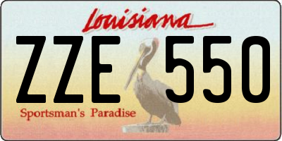 LA license plate ZZE550