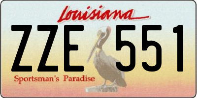 LA license plate ZZE551