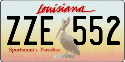 LA license plate ZZE552