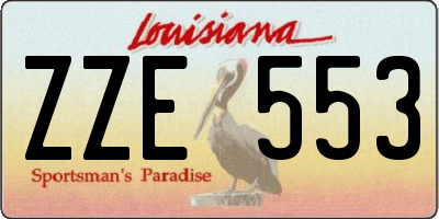 LA license plate ZZE553