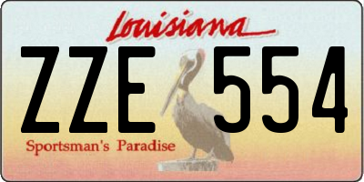 LA license plate ZZE554