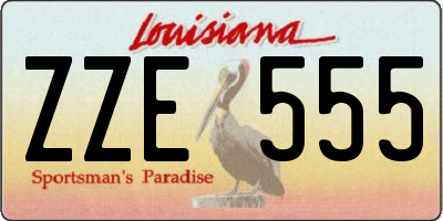 LA license plate ZZE555