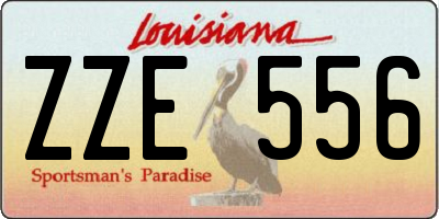 LA license plate ZZE556