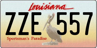 LA license plate ZZE557