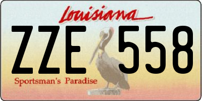 LA license plate ZZE558