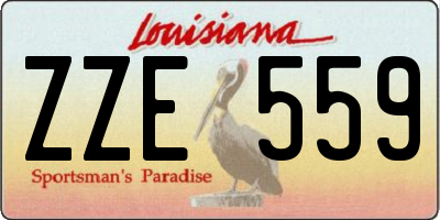 LA license plate ZZE559