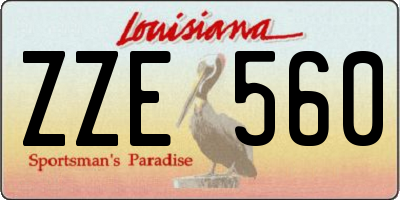 LA license plate ZZE560